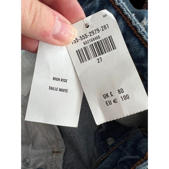 NWT Abercrombie & Fitch Women's Curve Love The Dad High Rise Jeans Distressed 27 - Picture 7 of 10